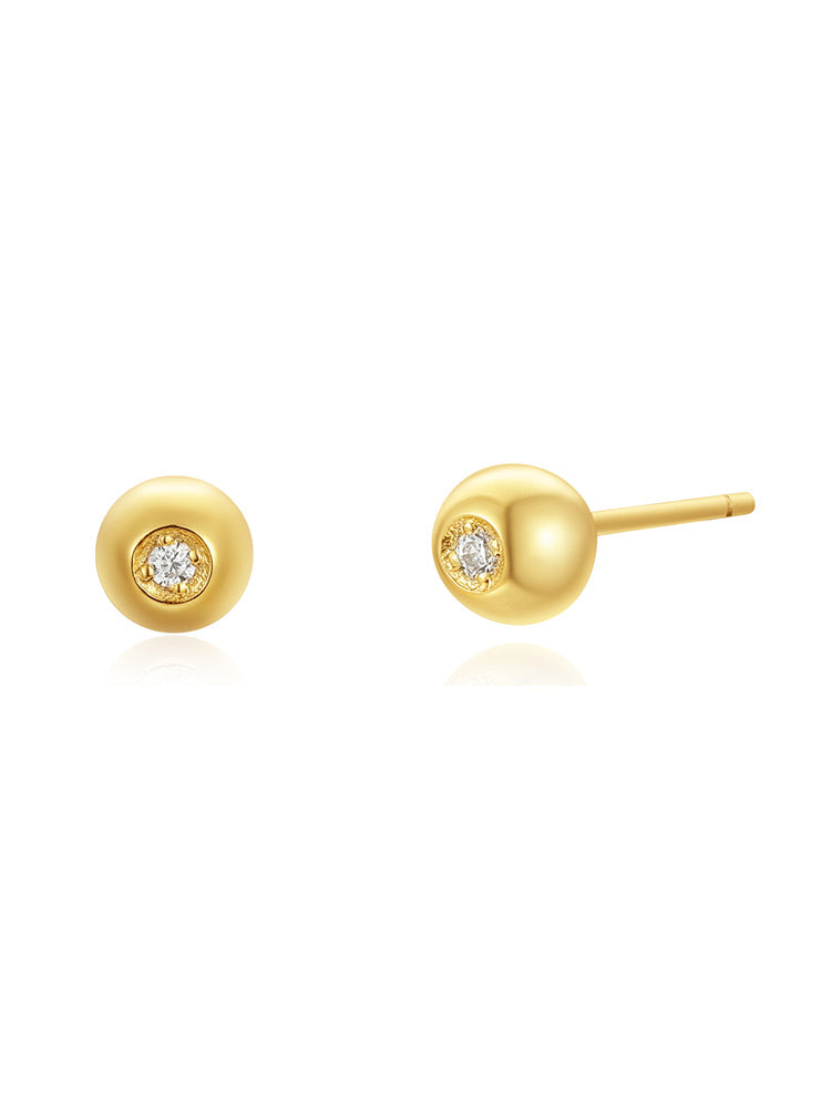 Ball Stud Earrings gold plated