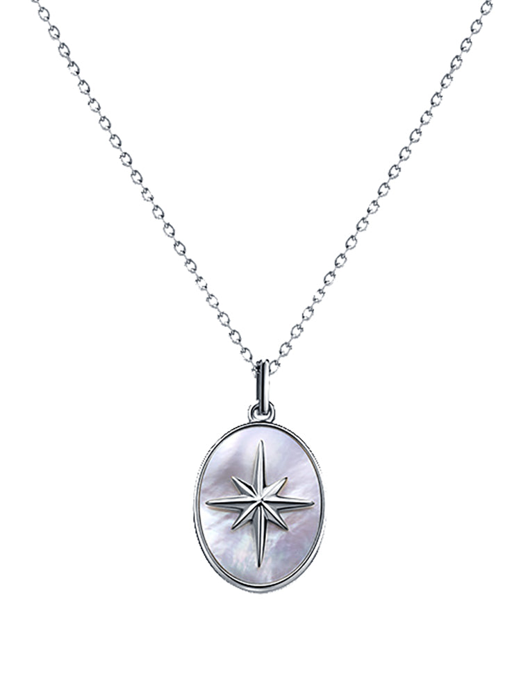 Sterling silver star shell pendant necklace