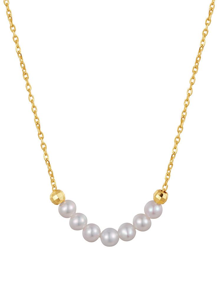 Natural smiley face pearl necklace in Gold