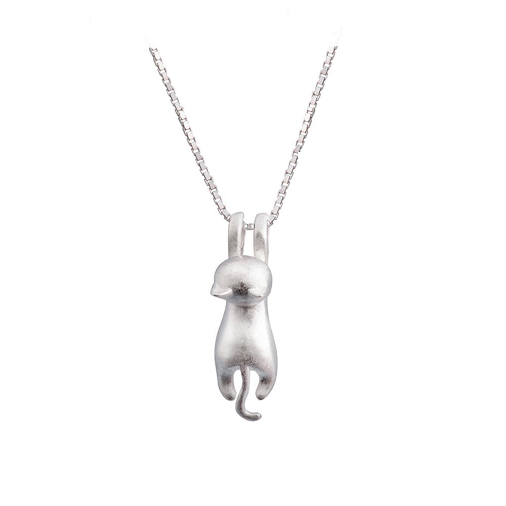 S.Leaf Sterling Silver Cat Necklace