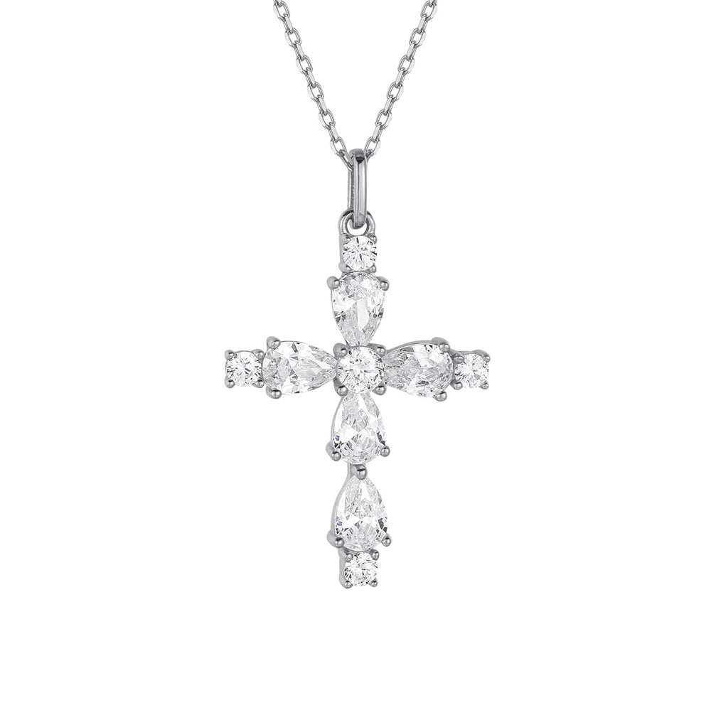 Full Diamond Cross Pendant Necklace