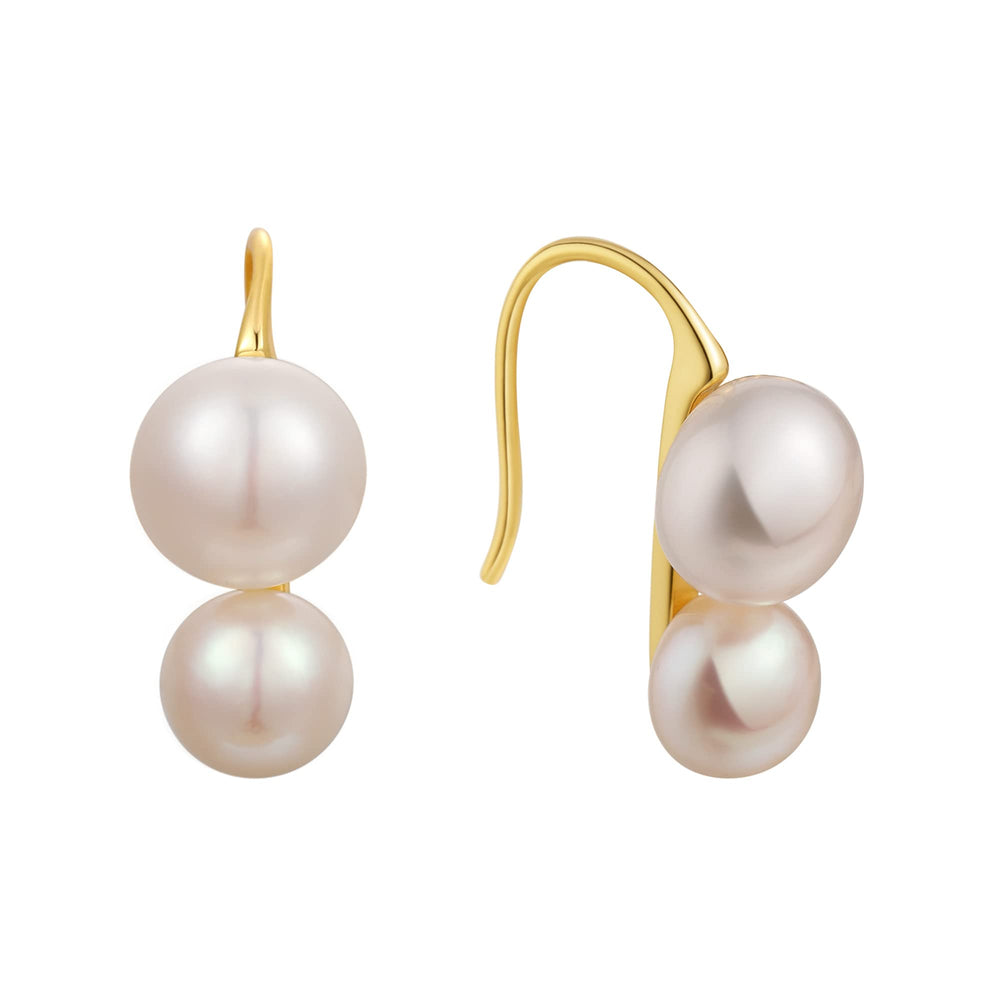 Natural Dual Pearls Drop Earrings