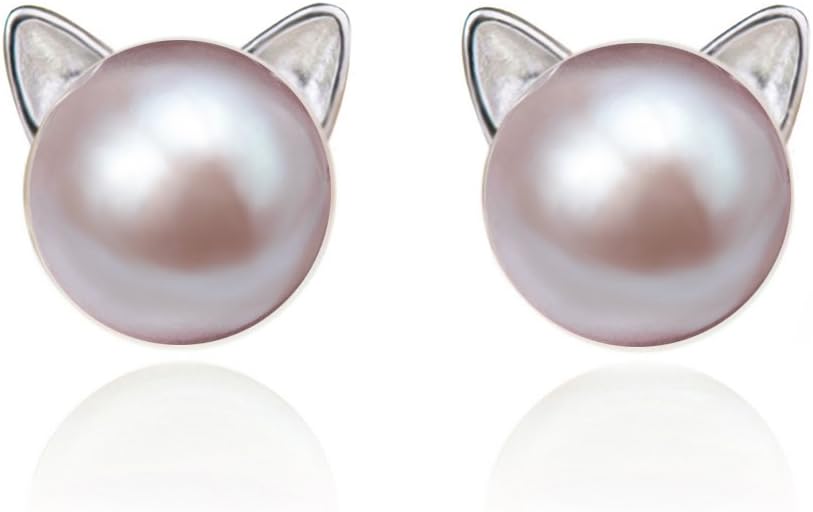 Cat Ear Pearl Stud Earrings