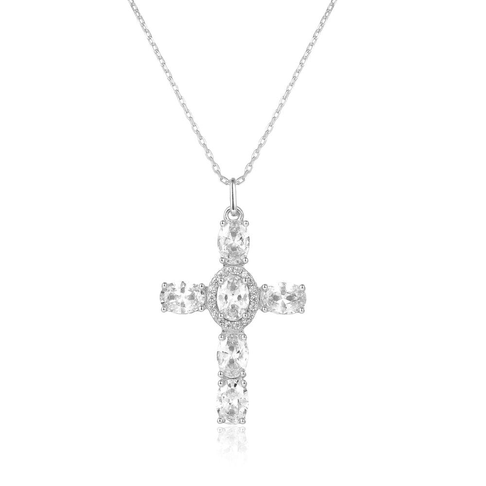 S.Leaf 925 Sterling Silver Cross Necklaces