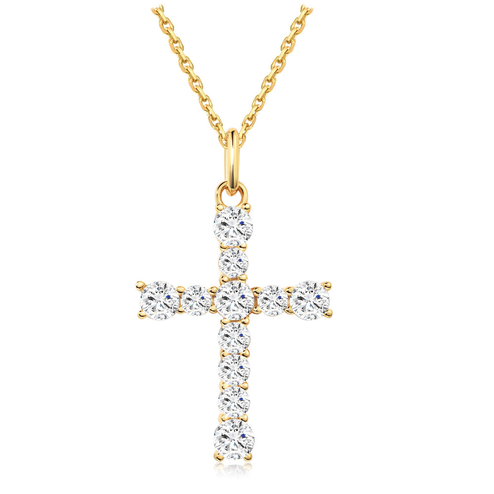 Cubic Zirconia Cross Pendant Necklace