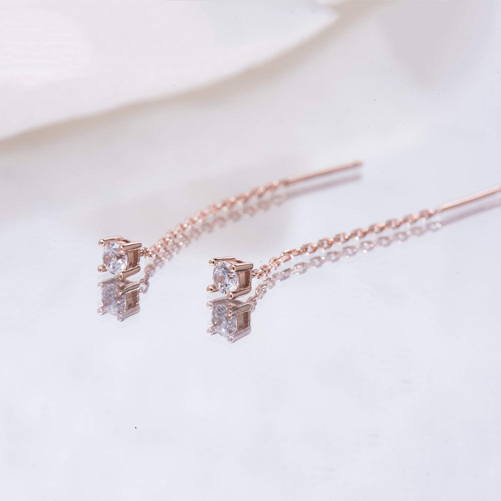 Cubic Zirconia Threader Earrings