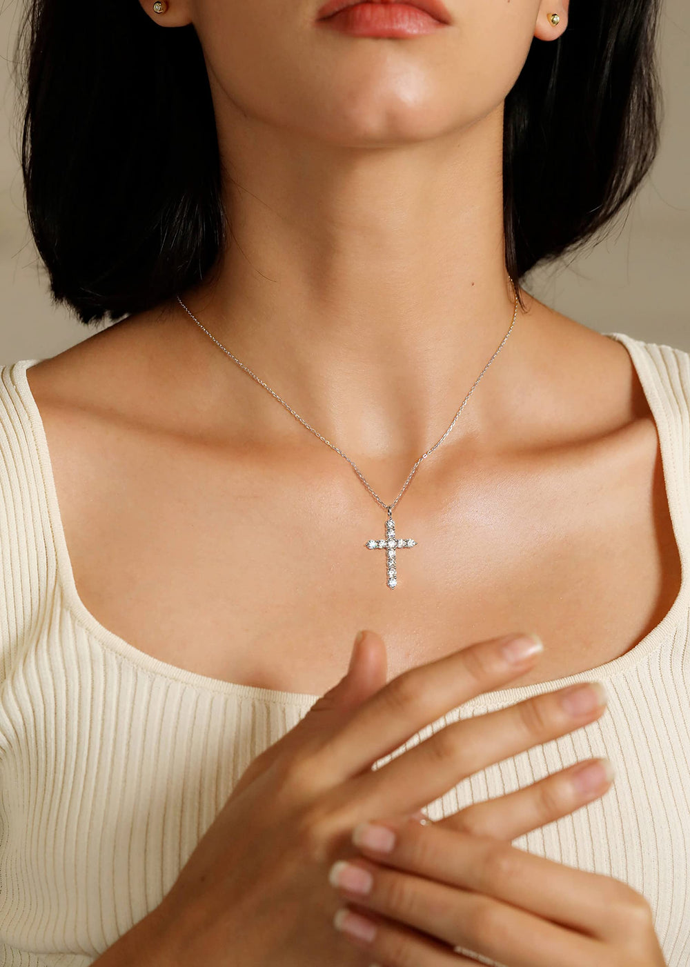 925 Sterling Silver Small Cross Necklace