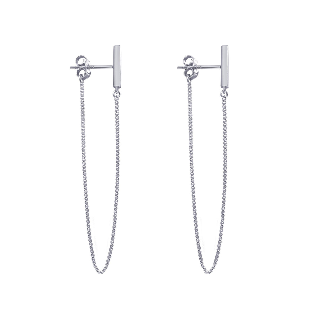 Bar with Chain Dangle Earrings