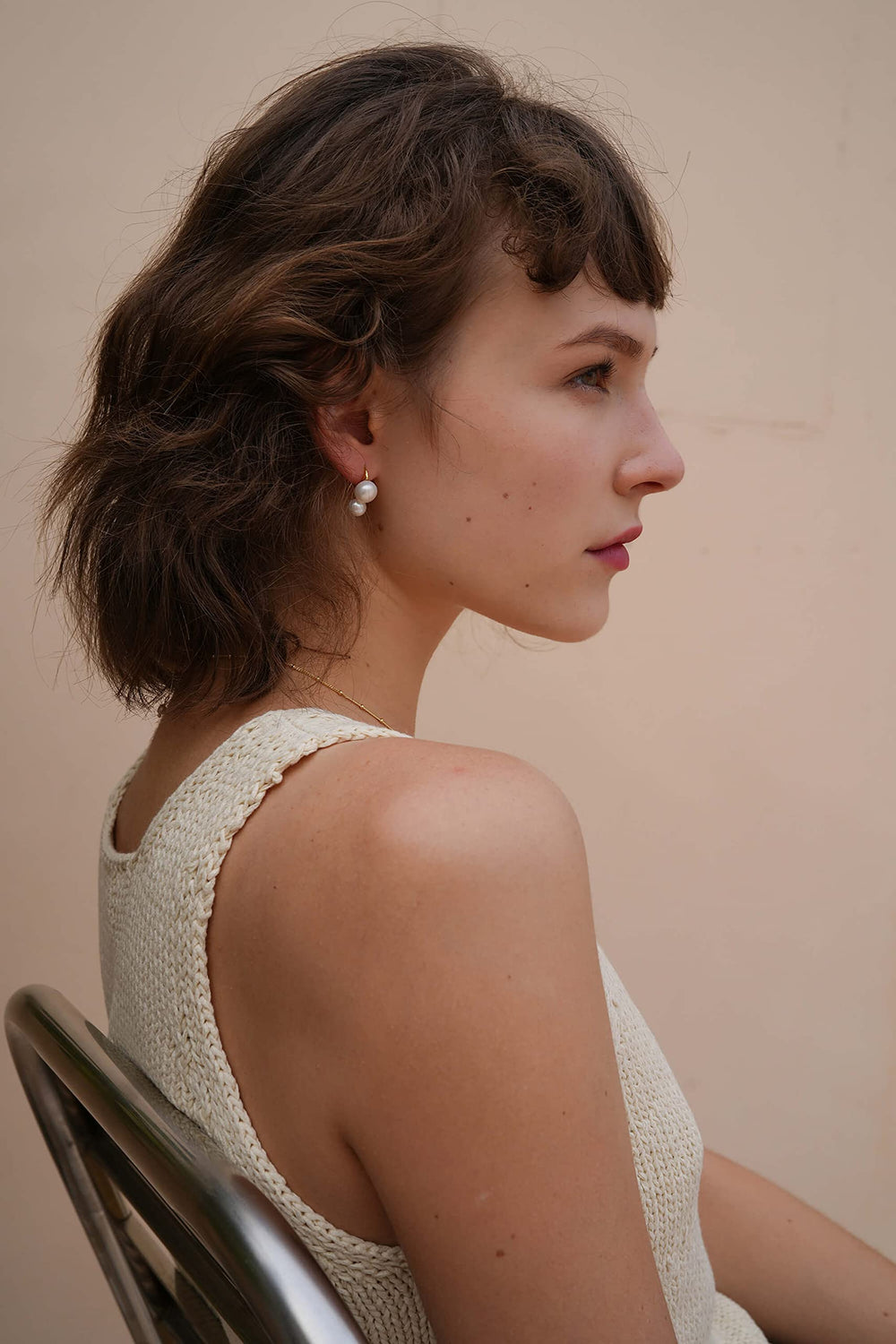 Natural Dual Pearls Drop Earrings