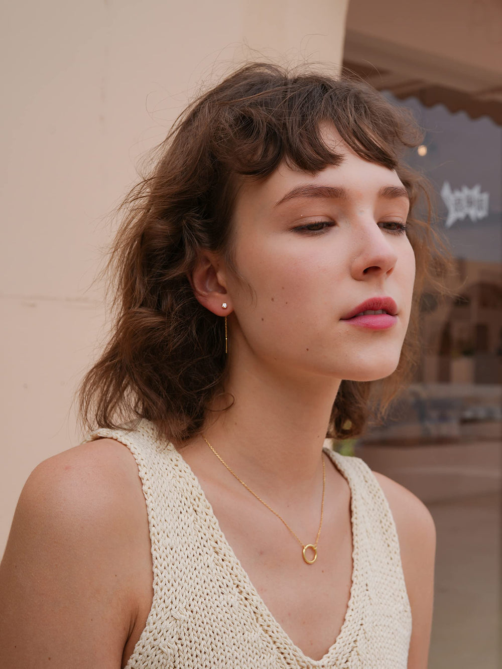 Cubic Zirconia Threader Earrings