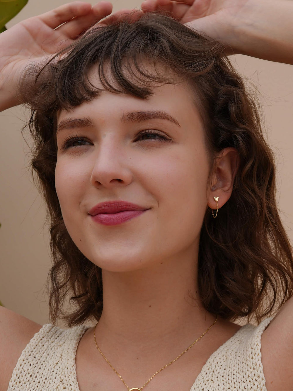 Butterfly with Chain Dangle Earrings