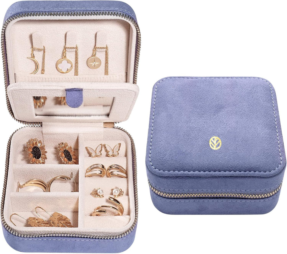 S.Leaf Mini Travel Jewelry Case - Portable Organizer Box for Women