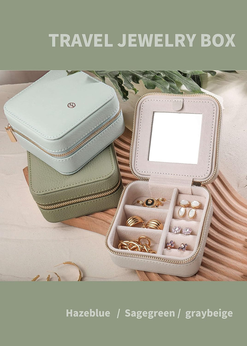 S.Leaf Mini Jewelry Case - Portable Travel Jewelry Box for Women