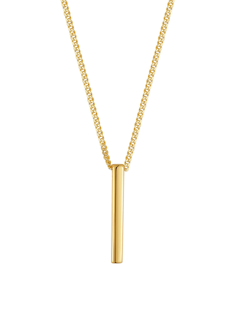 simple Bar Necklace Yellow Gold