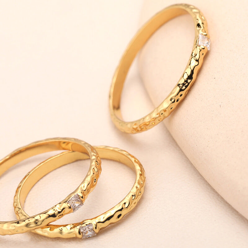 Vintage Lava Joint Finger rings set gold Christmas Gifts