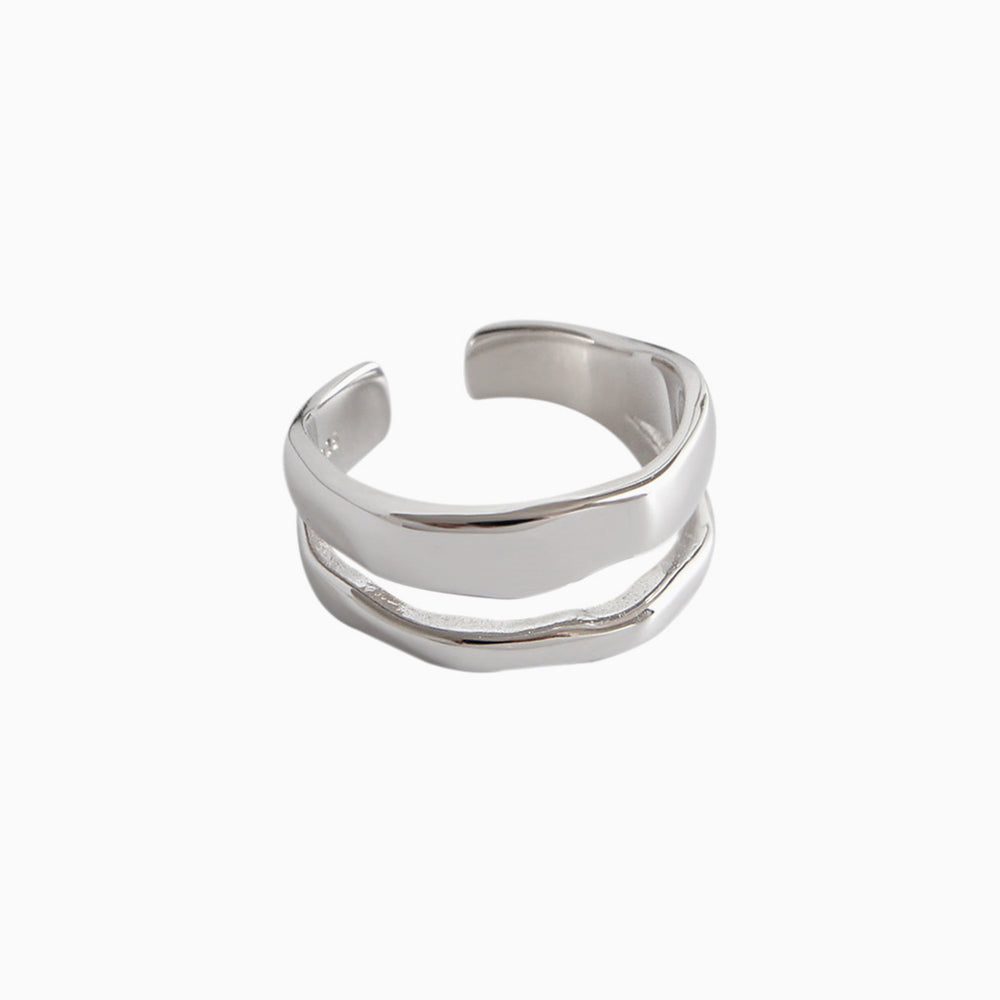 Miniamlist Adjustable Layered Rings Sterling Silver