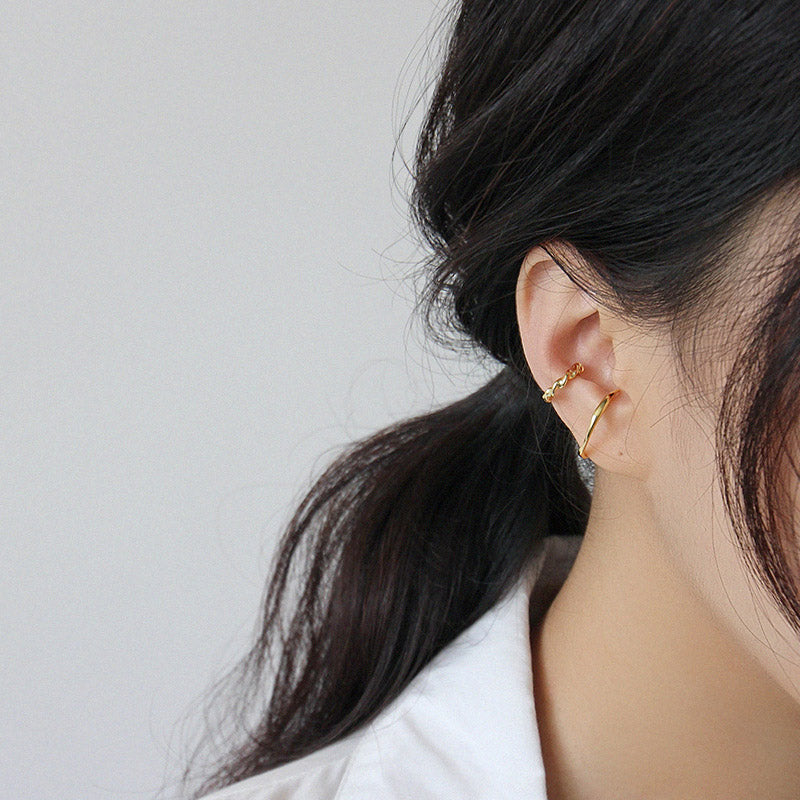 Mobius Strip Ear Cuffs Hemp pattern cuff earrings for women