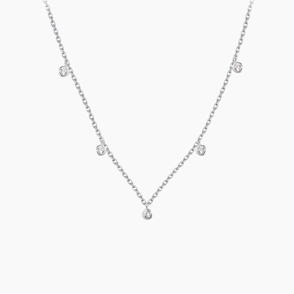 Delicate Cubic Zirconia Pendant Necklace Silver