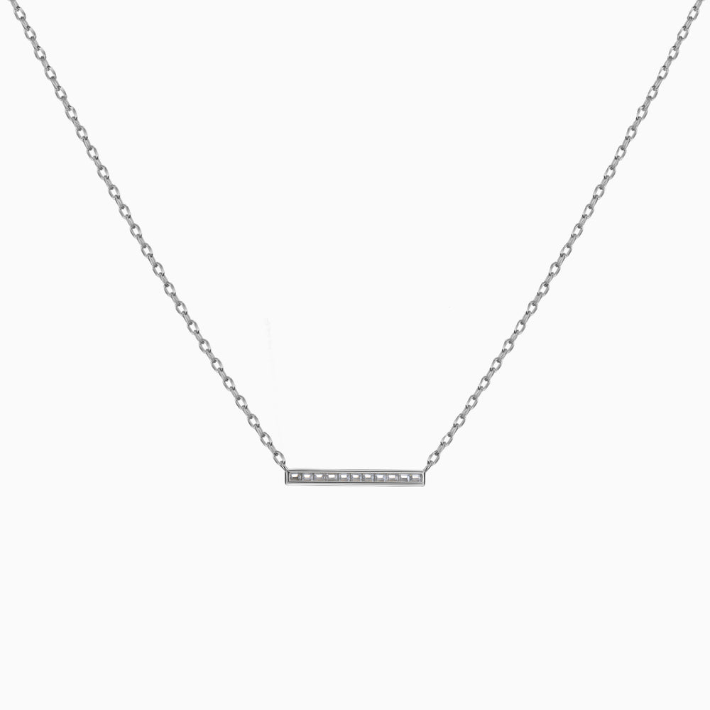 Cubic Zirconia Bar Necklace sterling silver