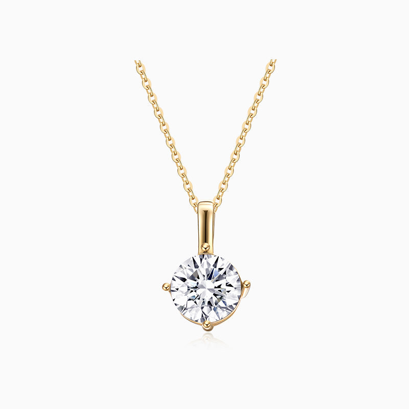 Dainty Solitaire Swarovski Crystals Necklace gold