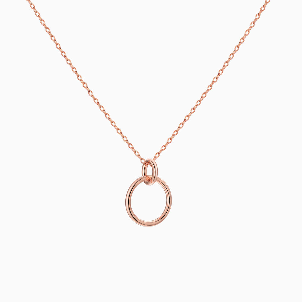 Interlocking Circle Necklace rose gold