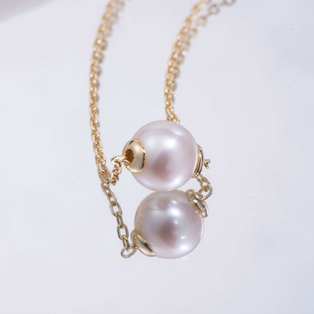 dainty simple Round Pearl Necklace for women