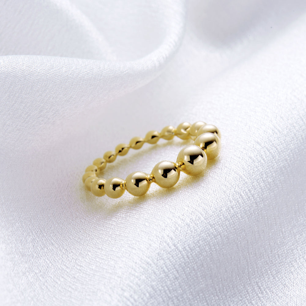 minimalsit Bubble Ball Ring for women gold plated