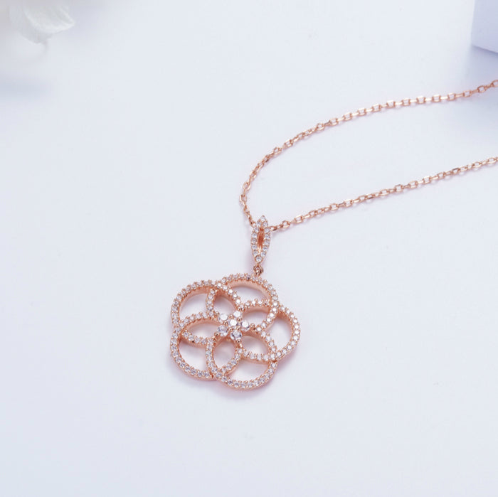 cubic zirconia camellia statement necklace gift ideas