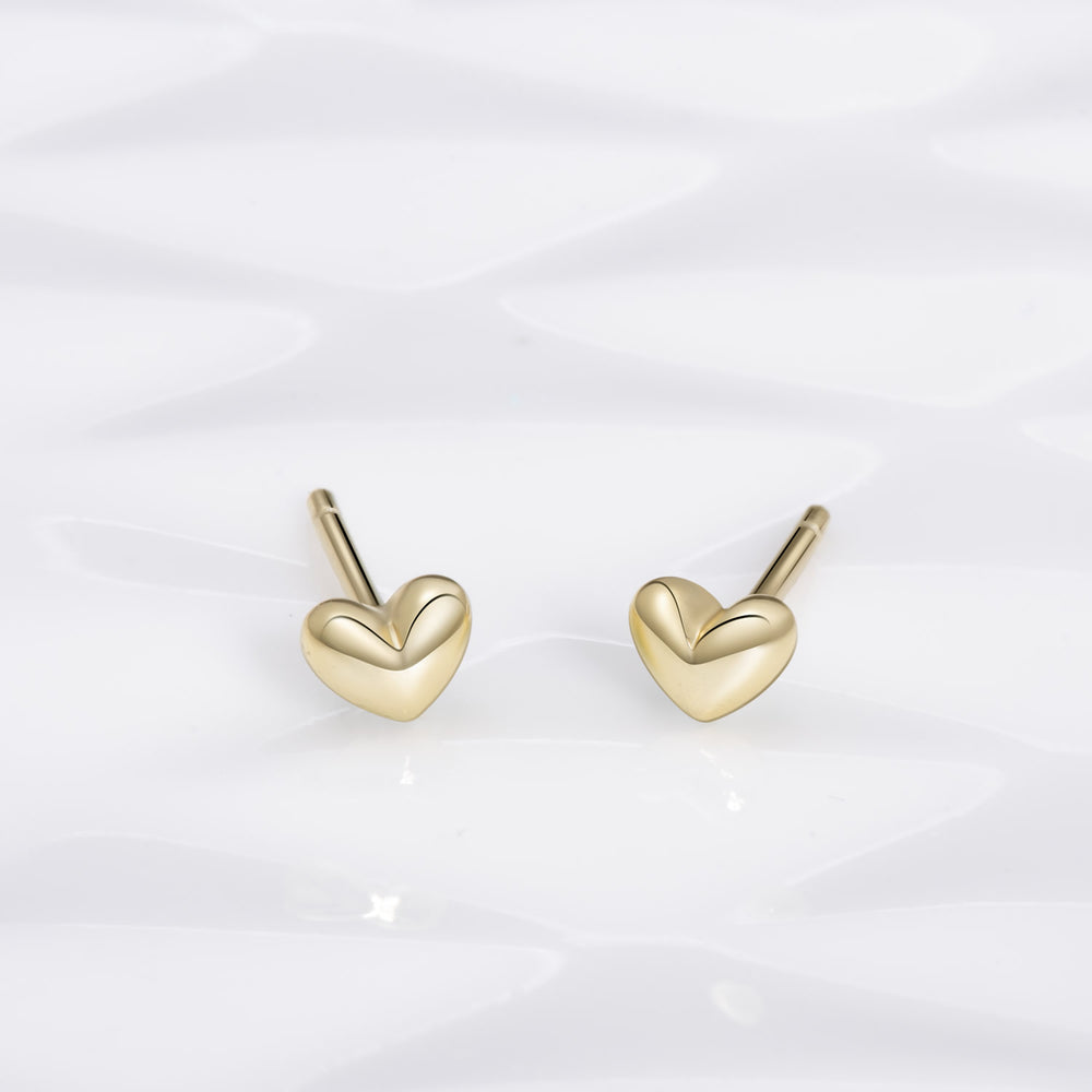 small sterling silver Heart Studs Earrings for women