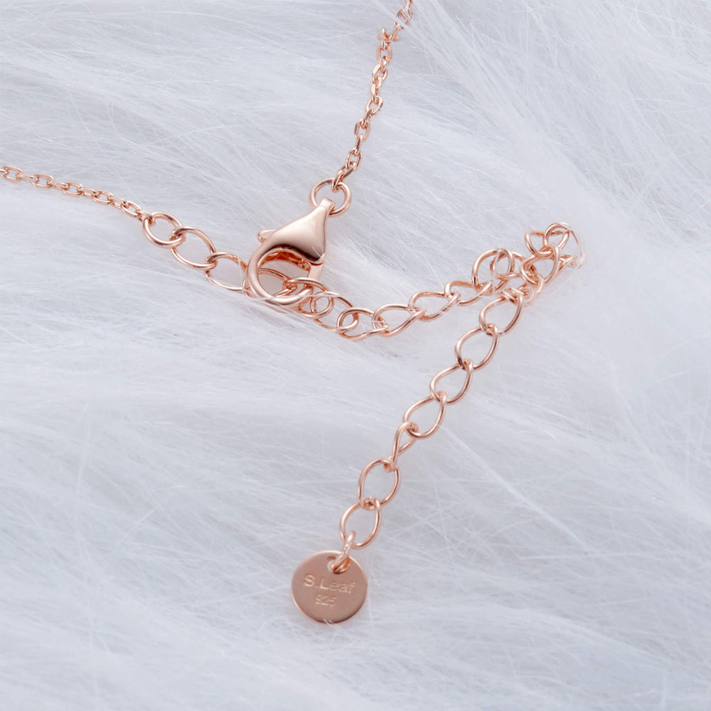 sterling silver Bar Necklace rose gold plated