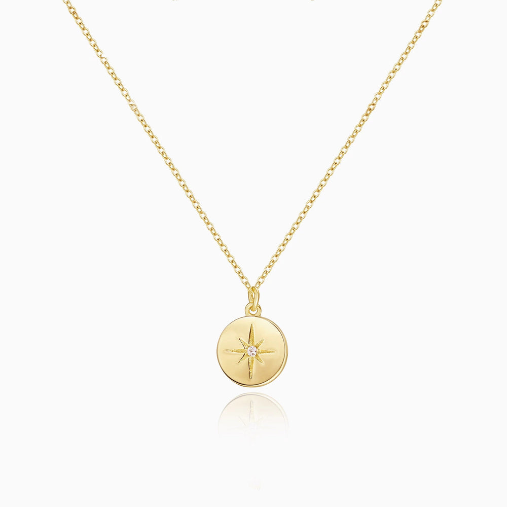 Round Disc Star coin Necklace