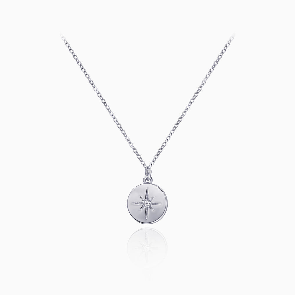 Star Signet Coin Necklace sterling silver