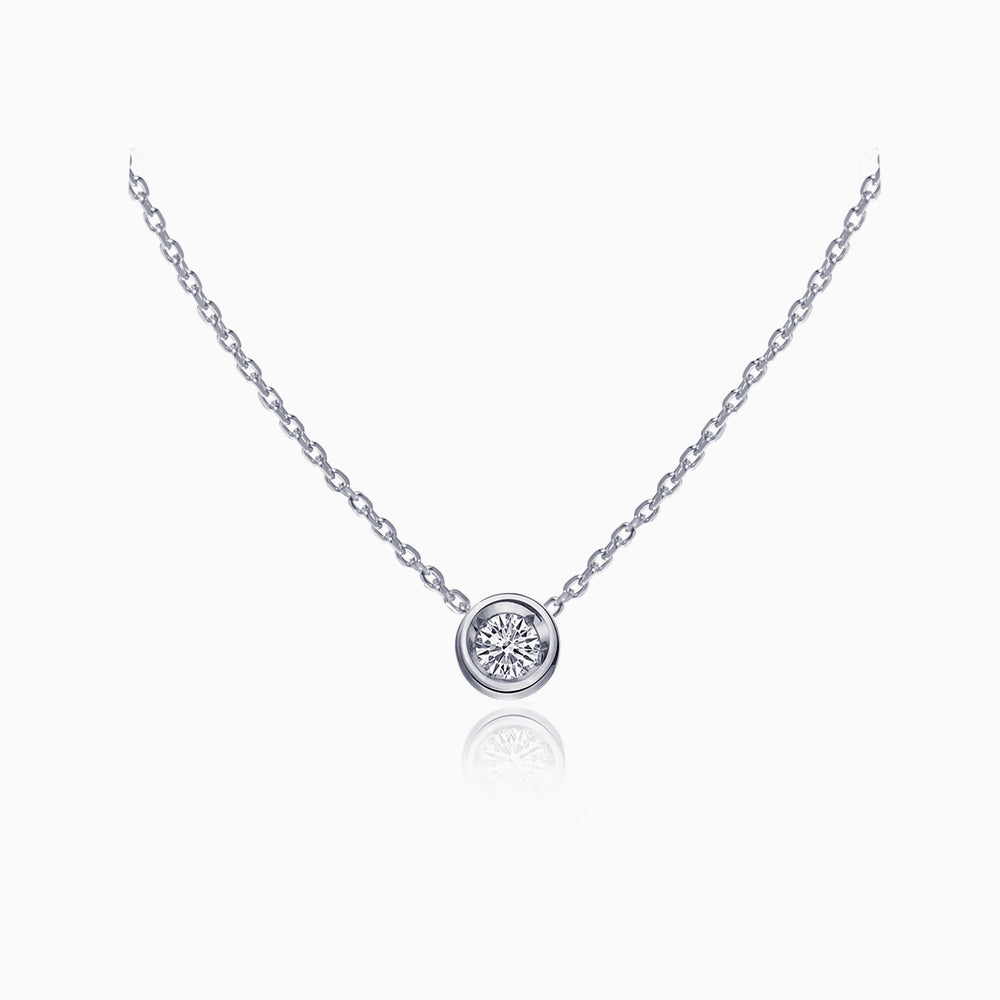 Cubic Zirconia Solitaire Necklace 925 sterling silver
