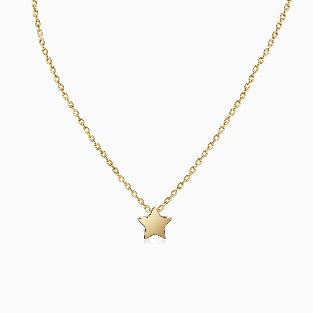 Tiny Star Necklace sterling silver 14k gold plated