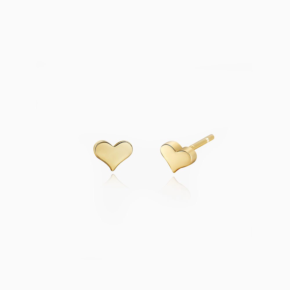 Heart Stud Earrings sterling silver gold plated