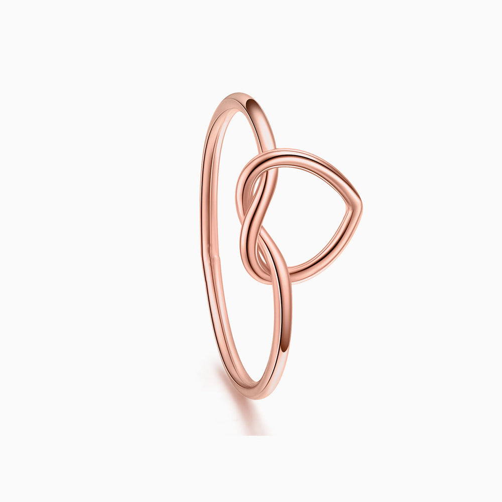 sterling silver heart love knot ring rose gold gift ideas