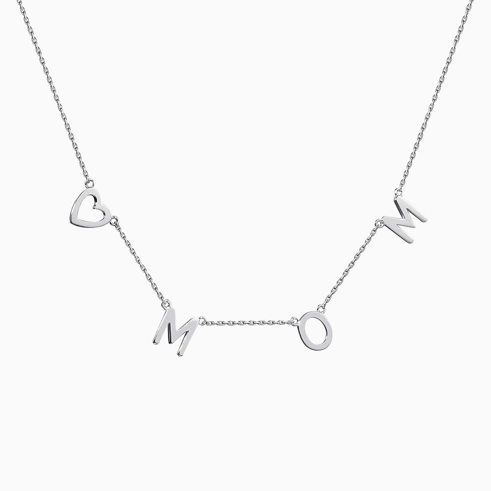 Initial Mom necklace 925 sterling silver