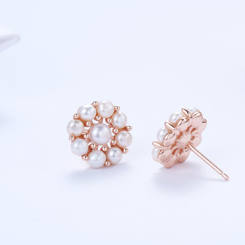 Pearls Flower Stud Earrings