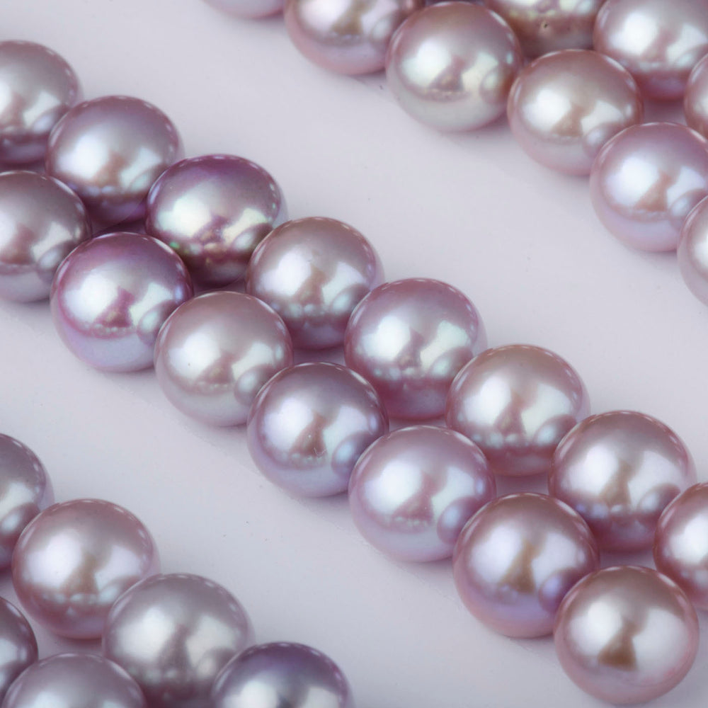 dainty silver Purple Pearl Studs