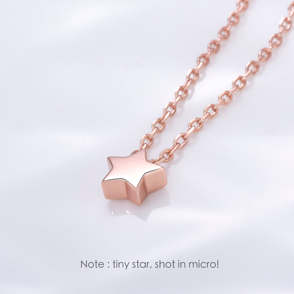 Tiny Star Necklace sterling silver rose gold plated