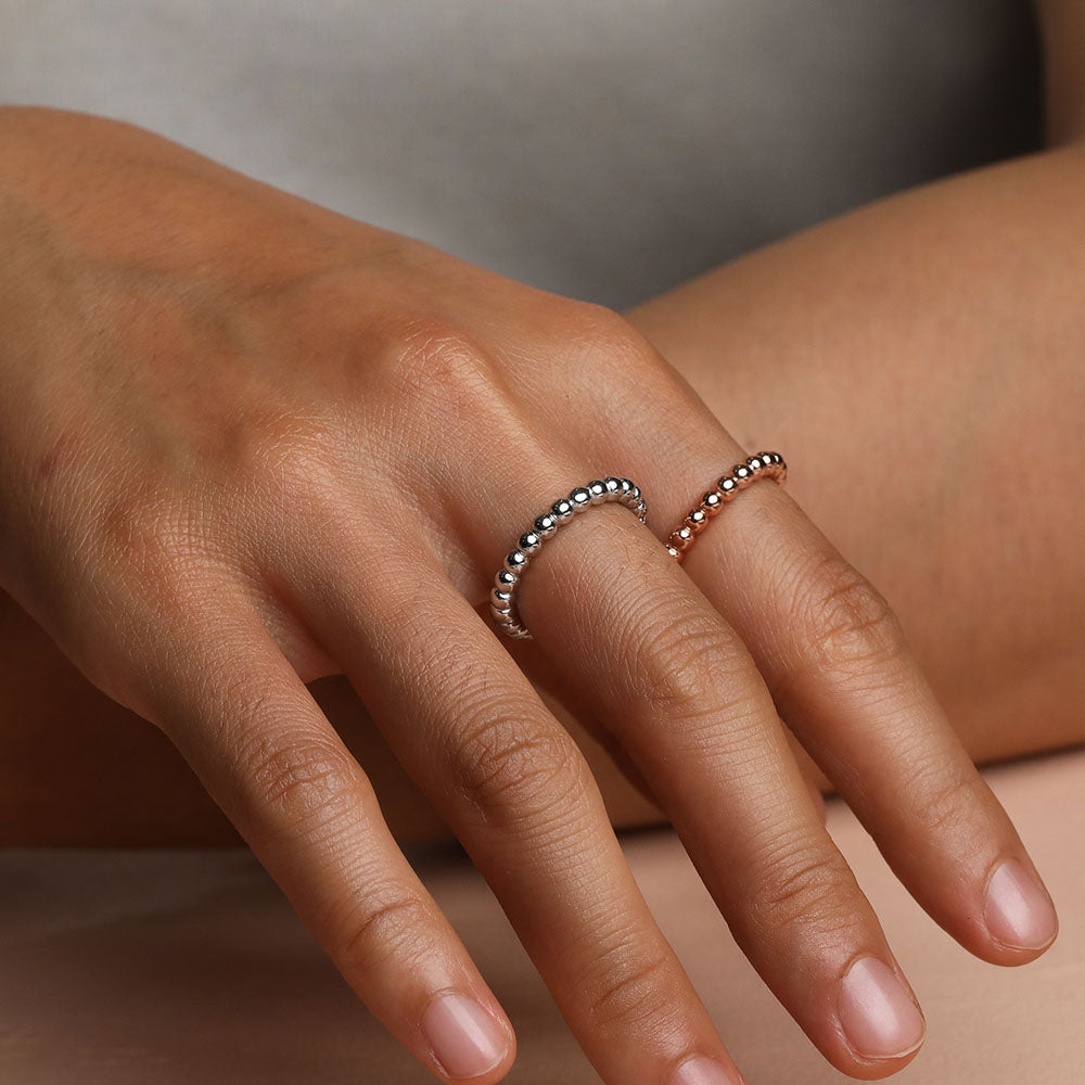 thin beaded ring wedding band promise ring