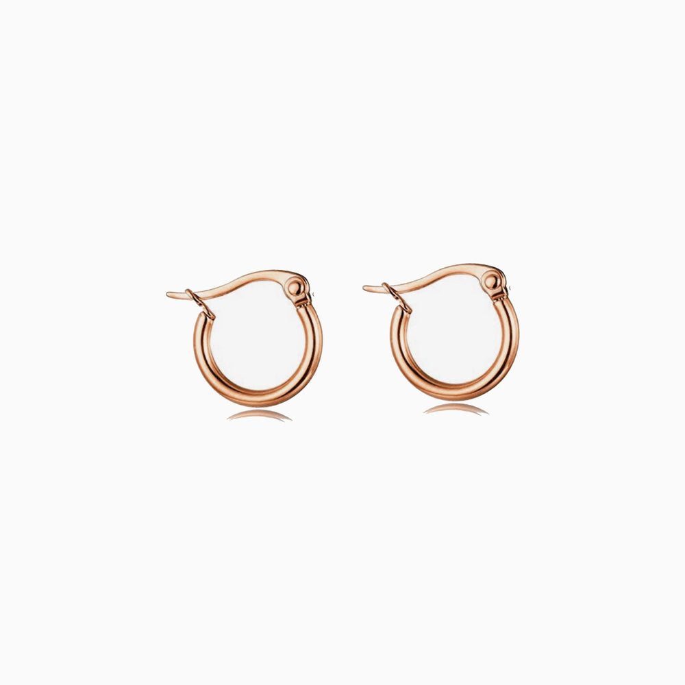 mini hoop earrings rose gold