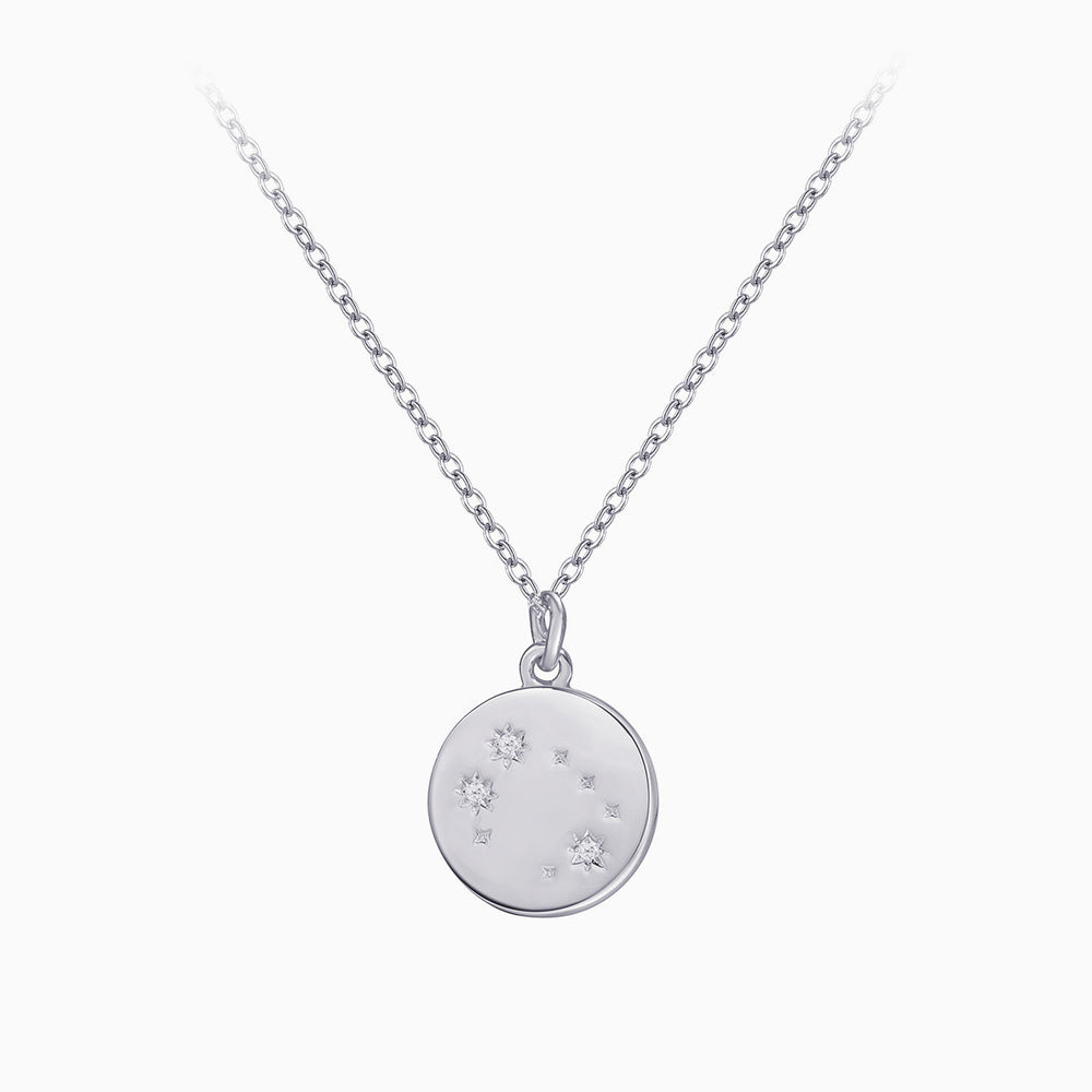sterling silver Rose Gemini Zodiac Coin Necklace gift for her